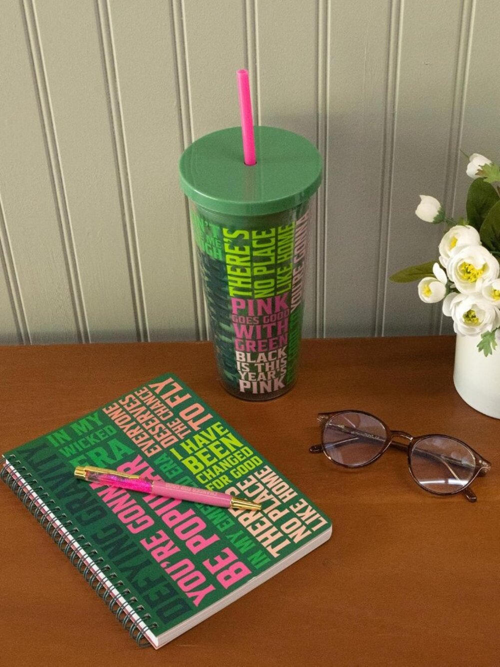 Steel Mill & Co. Wicked Word Cloud 24 oz Tumbler with Straw